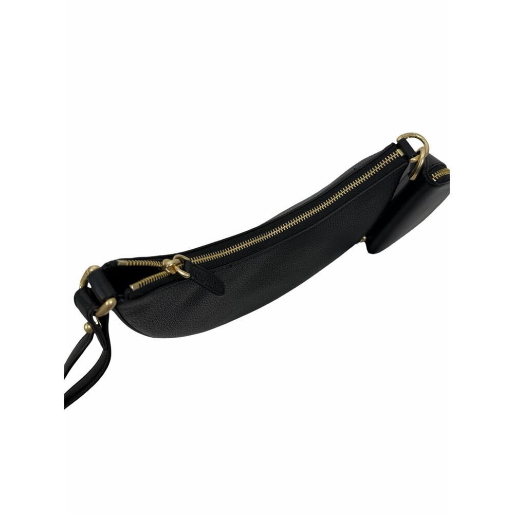 Kate Spade Duo Small Pebbled Leather Crossbody Bag Black Gold - Picture 13 of 16